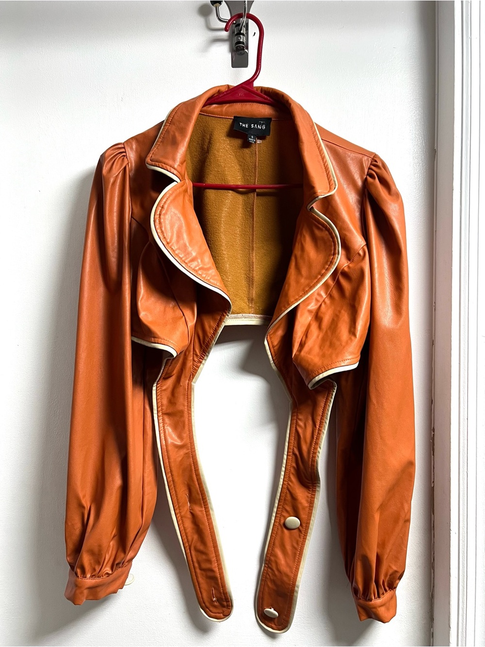 Vegan Leather Wrap jacket Women's Cropped